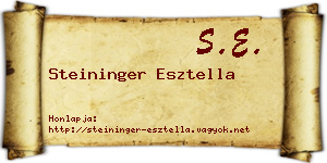 Steininger Esztella névjegykártya